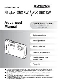 Olympus Mju Digital 850 SW manual. Camera Instructions.